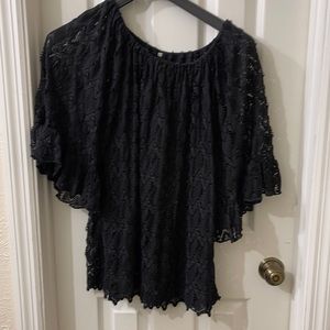 Ladies black lace top